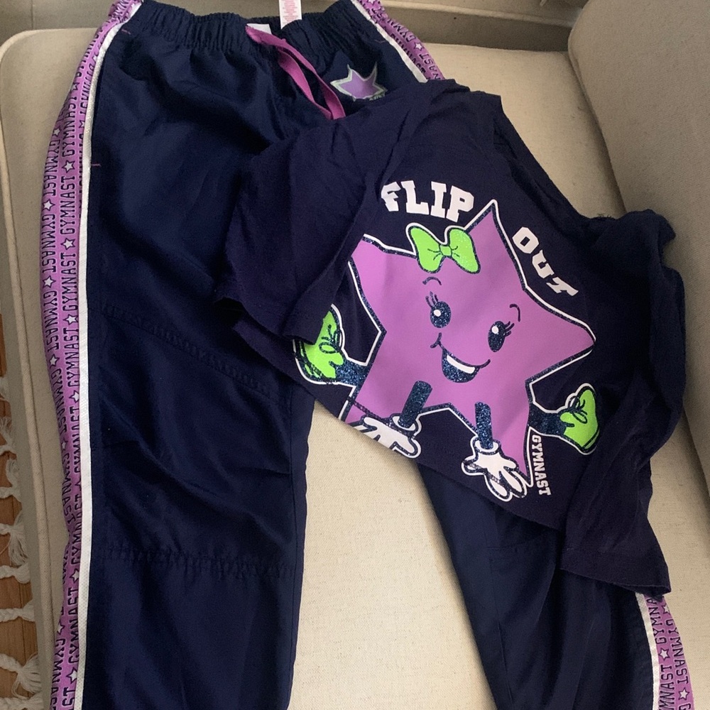 Justice Gymnastics Graphic Tee and Pants Set
